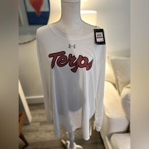 Maryland Terps LS white loose Team Knockout T